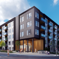 credo apartment image on left side with title on right side